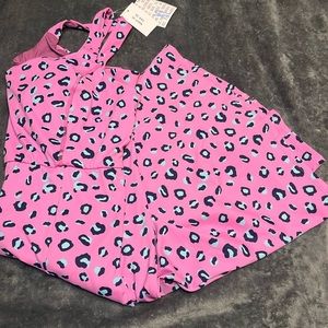 NWT  XL Lularoe Navy Pink Animal Print Dress